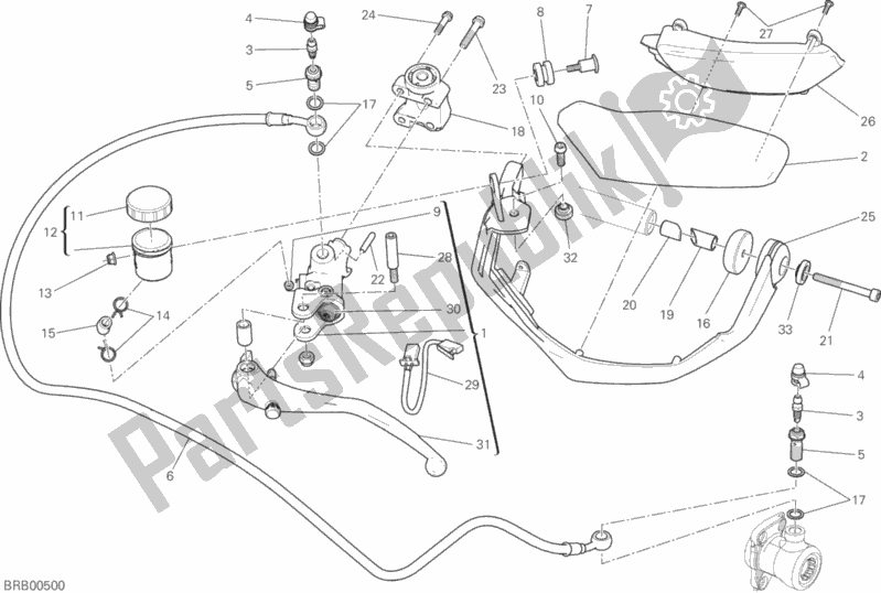 Alle onderdelen voor de Koppeling Hoofdremcilinder van de Ducati Multistrada 1200 Enduro Touring USA 2016
